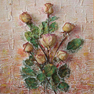 Коллаж из цветов в технике тера